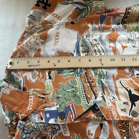 Vintage 90s Reyn Spooner UT Longhorns Shirt Men XL Orange NCAA Football Hawaiian - Picture 12 of 13